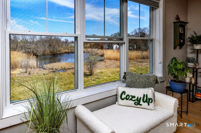 Pond view from the sunroom nook