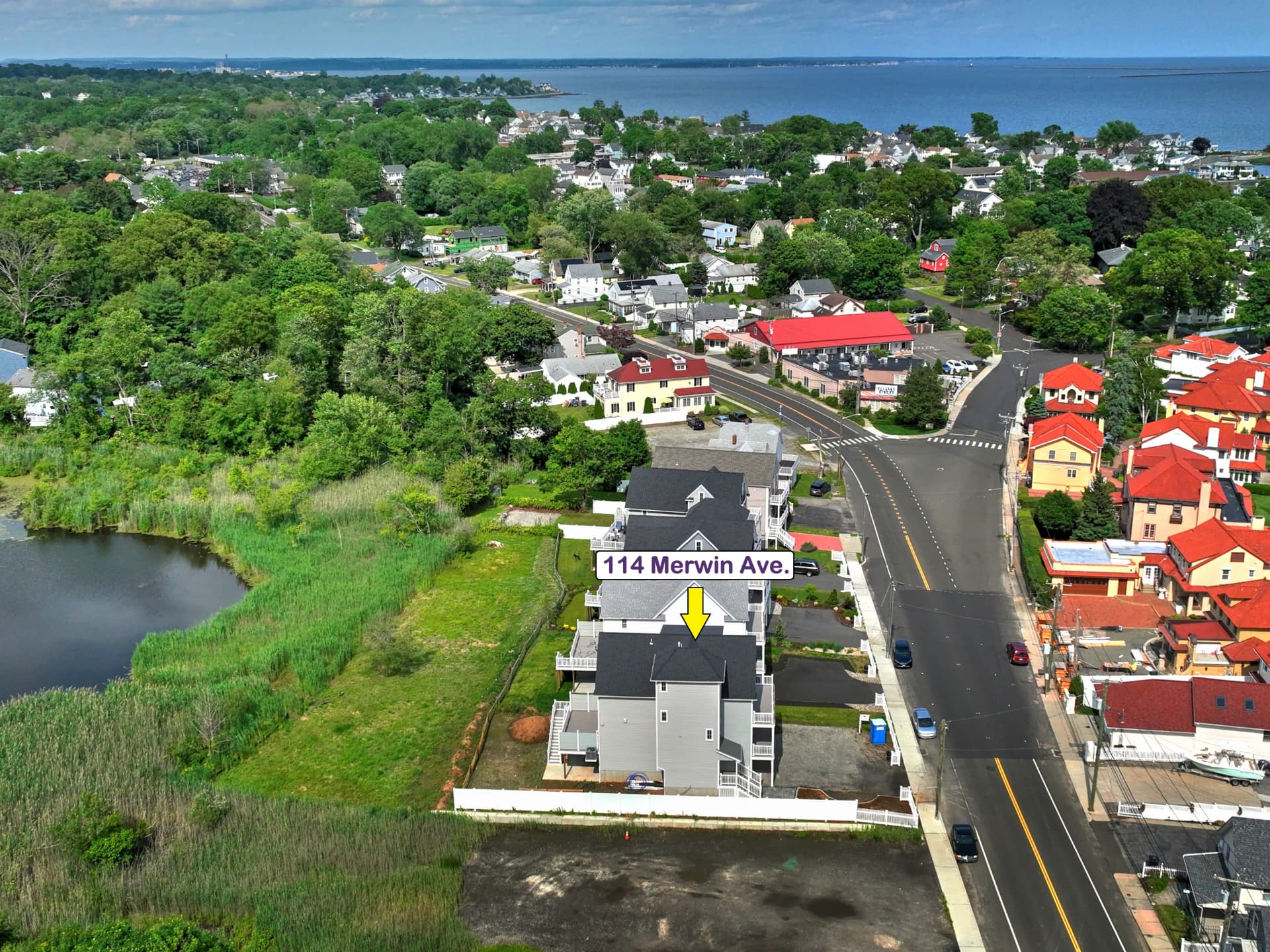 Summer aerial: dual water setting from above